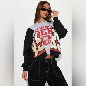NFL Team Apparel San Francisco 49ers Crop Splice Sweatshirt